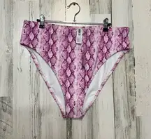 Forever 21 2XL High Rise Pink Snake Print Bikini Bottoms