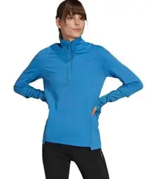 NWT Adidas Women's Blue COLD.RDY Cover Up Running Pullover Sweatshirt Top Size S