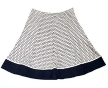 Jones New York Signature Eyelet A-Line Skirt Contrast Hem Navy White 8