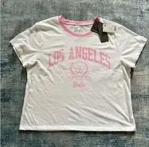 NWT! Grayson Threads White Pink Barbie Los Angeles Tennis Club Tee Large