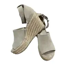 Marc Fisher Women's Espadrille Wedge Sandals Beige Size 8 Summer Casual