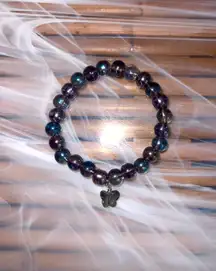 Handmade Midnight Rain Butterfly Charm Bracelet