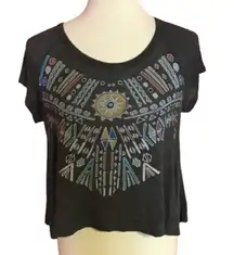 Native American open back crop t shirt
