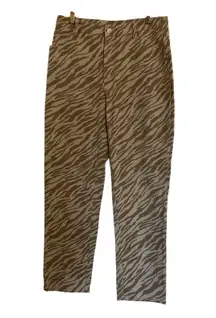 Forever 21 Women’s Zebra Print  Pants Size M Animal Print High Rise Y2K