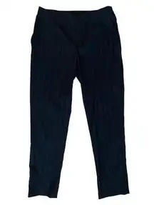 Women's UNIQLO Navy Blue and Brown Pull on Trousers Size Med EUC #7000