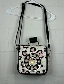 Betsey Johnson Cheetah Printed Old School Phone Crossbody Bag