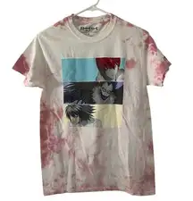 Death Note Panel Pink Tie Dye Cotton Graphic Anime Tee T-Shirt S Small NWOT