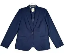 J Crew Blazer Womens 6 Navy Blue Suiting Jacket Classic Business Preppy Academia