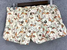 Threadless select pajama shorts‎ flamingo feathered social cotton USA beach