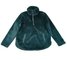 Abercrombie & Fitch Womens‎ Faux Fur Jacket Fleece Pullover Quarter Zip Medium