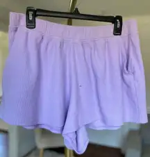 Aerie Waffle Knit Lounge Shorts Lilac Pastel Cozy Stretchy Boho Buttery Soft XL
