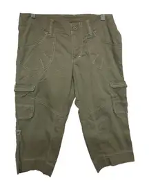 Kuhl Women's Cargo Capri Pants Olive‎ Green Utility Outdoor Casual Cropped Sz 6