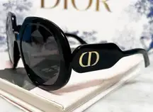 Authentic Dior Black Bobby R1U Oversized Logo Sunglasses