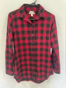 L.L. Bean Relaxed Fit Plaid CottonFlannel Shirt sz XS. Cozy warm cottage