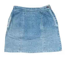 SK1 VTG 80s 90s Sasson‎ Rodeo Denim A-Line Mini Skirt Union Made USA Size 12 Y2K