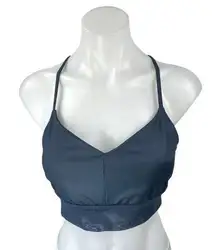 Alo Yoga Lush Blue Sleeveless Strappy Cami Camisole Sports Bra Crop Tank Top L