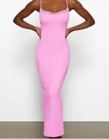 Skims dress fits everybody lace bodycon maxi in orchid pink L limited edition