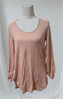 Anthropologie Akemi Kin Womens Roll Tab Sleeve Scoop neck pullover Sweater Sz S