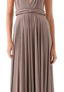 Twobirds Convertible Multi-Way Dress Tea Length Taupe One Size‎ Bridesmaid Gown