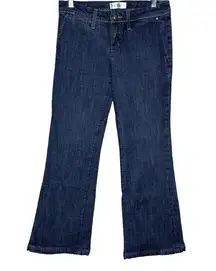 Habitual Jeans Womens 4 Blue Flare Leg Low Rise Dark Wash Fading Everyday Casual