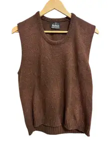Puritan SeaRover vintage Brown Wool Blend Knit Sweater Vest Women Large