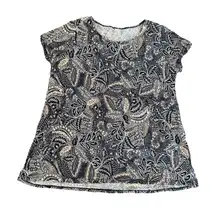 J Jill Pure Jill Women’s T Shirt Medium Pima Cotton Scoop Neck Elliptical Casual