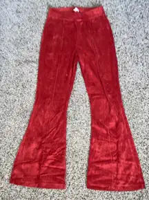 Red Corduroy Flare Pants