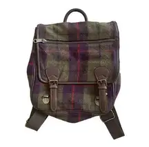 GAP Wool Blend Double Flap Plaid Backpack