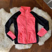 Calvin Klein Athleisure Workout Active puffer lightweight jacket coral and black
