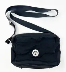 Baggallini Womens High Rise Nylon Zip Turn Lock Sling Crossbody Sport Bag‎ Black