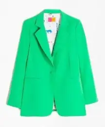 VILAGALLO ROCK GREEN CREPE Blazer JACKET Size 4 S