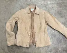 Vintage 100% leather y2k studded button jacket