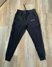 Workout Sweatpant Joggers Adjustable Black Size S