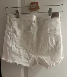 White  Jean Shorts