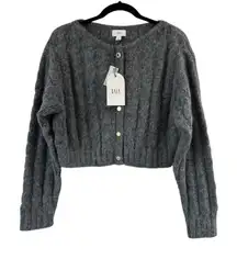 Gap x Cult Gaia Sweater Womens Small Charcoal Gray Cardigan Button Up Alpaca New