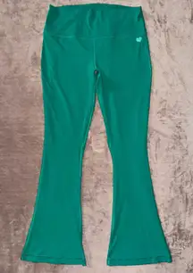 Lululemon Mini Flare Pants Green High‎ Rise Yoga Leggings Size 14