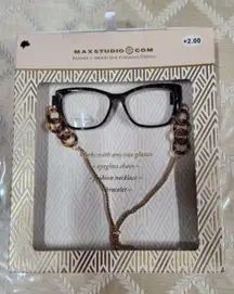 MAXSTUDIO PREMIUM READING GLASSES READER & MULTI USE CHAIN +2.50