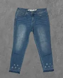 Hydraulic  | Light Wash Mid Rise Denim Ankle Jeans with Holes Design & Fraying 8