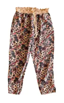 Scotch & Soda Floral Print Track Pants, Size L elastic Waist tie pull on