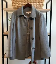 Calvin Klein Wool Blend Gray Pocket Peacoat, 14