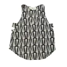 Rory Beca black & cream geometric print tank top size M