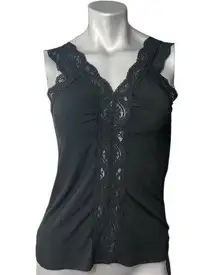 MKM Designs Women’s Babydoll Tank Top Black Lace Y2K Witchy Goth Sleeveless