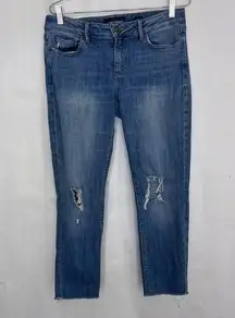 Lucky brand Lolita crop raw him jeans size 10 30