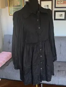 AERE button down long sleeved 100% linen dress. Size 8