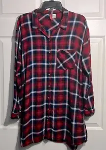 Divided by H&M Women’s Button Down Shirt - Size 14 - Red Plaid