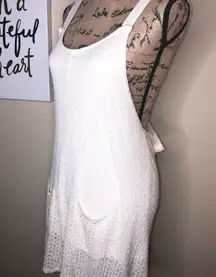 Free People LA Lady Knit Oversized Cream Jumper Pockets Retro Lined Size Medium