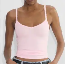 Aritzia Sunday Best Ribbed Tank Pink