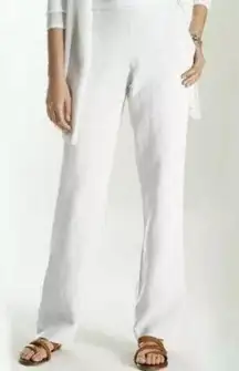 J. Jill PureJill Linen Woven Pants Roll Tab Convertible Length White Small