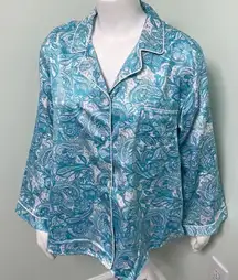 Miss Elaine Women Paisley Button Up Pajama Set LG