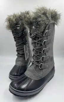 SOREL Joan of Arctic WP Insulated Mid Calf Quarry Black Winter Boots Women's 10